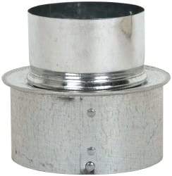 Made in USA - 4" ID Galvanized Duct Shortway Reducer without Crimp - Standard Gage, 35 Piece - Apex Tool & Supply