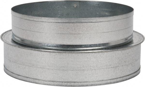 Made in USA - 7" ID Galvanized Duct Shortway Reducer without Crimp - Standard Gage, 12 Piece - Apex Tool & Supply