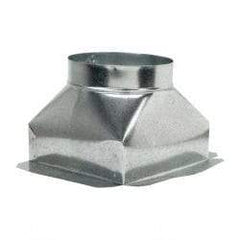 Made in USA - 8" ID Galvanized Duct Top Ceiling Box - 10" Long x 10" Wide x 7-3/4" High, Standard Gage, 12 Piece - Apex Tool & Supply