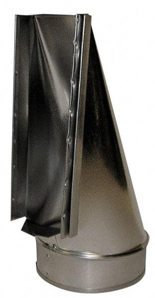 Made in USA - 6" ID Galvanized Duct End Stack Boot - 3-1/4" Long x 12" Wide, Standard Gage, 15 Piece - Apex Tool & Supply