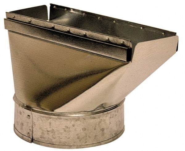 Made in USA - 6" ID Galvanized Duct Straight Stack Boot - 10" Long x 2-1/4" Wide, Standard Gage, 25 Piece - Apex Tool & Supply