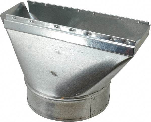 Made in USA - 6" ID Galvanized Duct Straight Stack Boot - 10" Long x 3-1/4" Wide, Standard Gage, 25 Piece - Apex Tool & Supply
