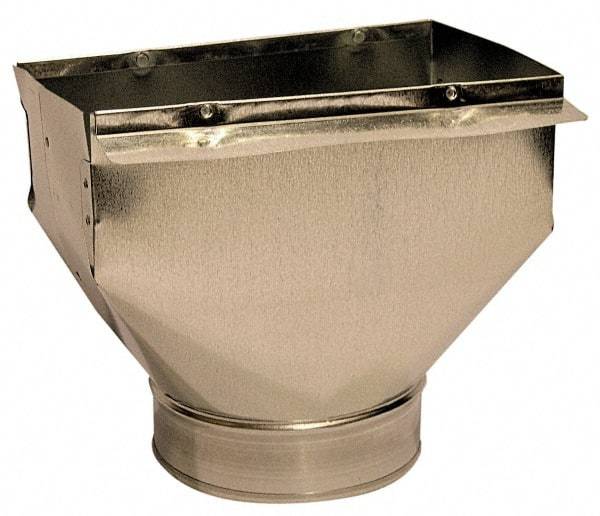 Made in USA - 6" ID Galvanized Duct Register Pan - 10" Long x 6" Wide, Standard Gage, 25 Piece - Apex Tool & Supply