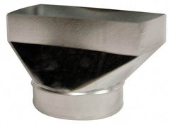 Made in USA - 5" ID Galvanized Duct Straight Register Boot - 10" Long x 2-1/4" Wide, Standard Gage, 25 Piece - Apex Tool & Supply