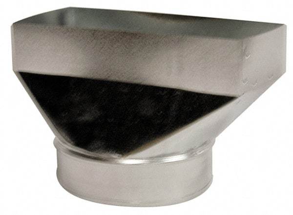 Made in USA - 6" ID Galvanized Duct Straight Register Boot - 12" Long x 2-1/4" Wide, Standard Gage, 20 Piece - Apex Tool & Supply