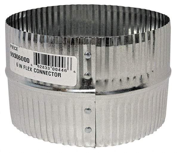 Made in USA - 8" ID Galvanized Duct Flex Connector - Standard Gage, 30 Piece - Apex Tool & Supply