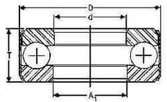INA Bearing - 3" Inside x 4-19/32" Outside Diam, 1" Thick, Steel Ball Thrust Bearing - 51,000 Lbs. Static Capacity, 18,200 Max Pressure x Velocity - Apex Tool & Supply
