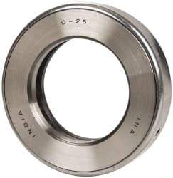 INA Bearing - 2" Inside x 3-11/32" Outside Diam, 13/16" Thick, Steel Ball Thrust Bearing - 29,000 Lbs. Static Capacity, 10,800 Max Pressure x Velocity - Apex Tool & Supply