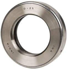 INA Bearing - 2" Inside x 3-11/32" Outside Diam, 13/16" Thick, Steel Ball Thrust Bearing - 29,000 Lbs. Static Capacity, 10,800 Max Pressure x Velocity - Apex Tool & Supply