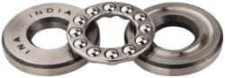 INA Bearing - 1/2" Inside x 1-7/32" Outside Diam, 9/16" Thick, Steel Ball Thrust Bearing - 3,750 Lbs. Static Capacity, 2,330 Max Pressure x Velocity - Apex Tool & Supply