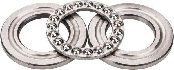 INA Bearing - 1-3/4" Inside x 3-3/32" Outside Diam, 13/16" Thick, Steel Ball Thrust Bearing - 14,000 Lbs. Static Capacity, 6,100 Max Pressure x Velocity - Apex Tool & Supply