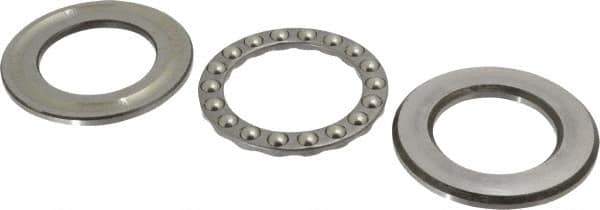 INA Bearing - 2" Inside x 3-11/32" Outside Diam, 13/16" Thick, Steel Ball Thrust Bearing - 22,600 Lbs. Static Capacity, 9,200 Max Pressure x Velocity - Apex Tool & Supply