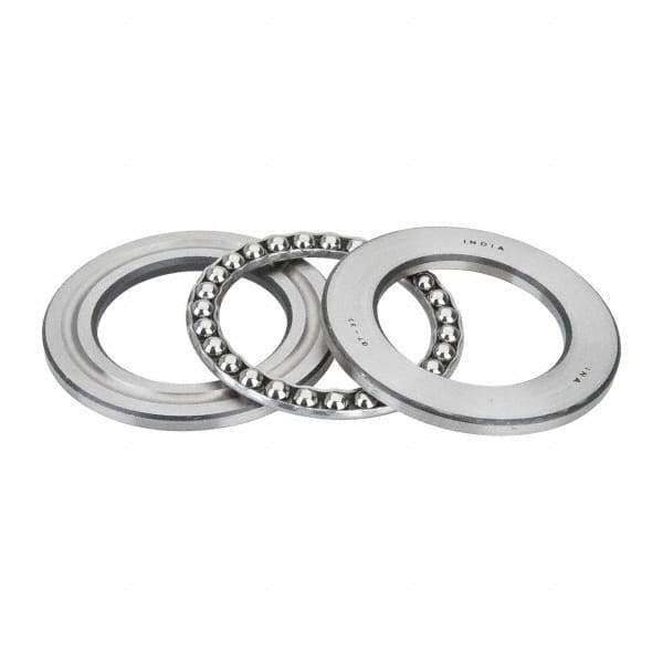 INA Bearing - 2-1/2" Inside x 3.969" Outside Diam, 13/16" Thick, Steel Ball Thrust Bearing - 27,500 Lbs. Static Capacity, 10,300 Max Pressure x Velocity - Apex Tool & Supply