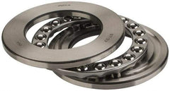INA Bearing - 2-3/4" Inside x 4-15/32" Outside Diam, 1" Thick, Steel Ball Thrust Bearing - 44,500 Lbs. Static Capacity, 16,900 Max Pressure x Velocity - Apex Tool & Supply