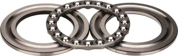 INA Bearing - 3" Inside x 4-23/32" Outside Diam, 1" Thick, Steel Ball Thrust Bearing - 44,500 Lbs. Static Capacity, 16,600 Max Pressure x Velocity - Apex Tool & Supply