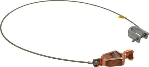 Hubbell Workplace - 19 AWG, 3 Ft., Alligator Clip, C-Clamp, Grounding Cable with Clamps - Noninsulated, Federal Specification A-A-59466-010 - Apex Tool & Supply