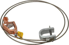 Hubbell Workplace - 19 AWG, 5 Ft., Alligator Clip, C-Clamp, Grounding Cable with Clamps - Noninsulated, Federal Specification A-A-59466-010 - Apex Tool & Supply
