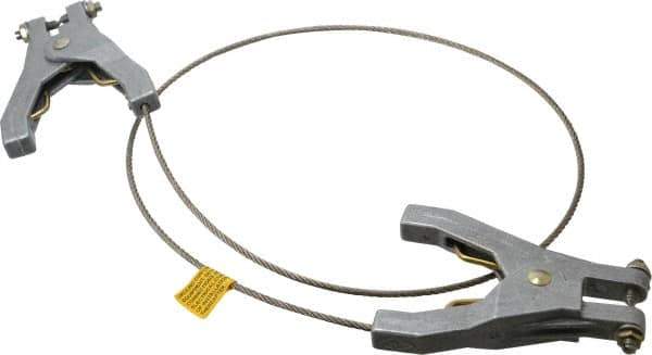 Hubbell Workplace - 19 AWG, 3 Ft., Hand Clamp, Grounding Cable with Clamps - Noninsulated, Includes 2 Hand Clamps - Apex Tool & Supply