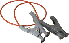 Hubbell Workplace - 19 AWG, 3 Ft., Hand Clamp, Grounding Cable with Clamps - Orange, Includes 2 Hand Clamps - Apex Tool & Supply