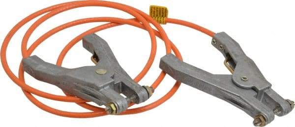 Hubbell Workplace - 19 AWG, 5 Ft., Hand Clamp, Grounding Cable with Clamps - Orange, Includes 2 Hand Clamps - Apex Tool & Supply