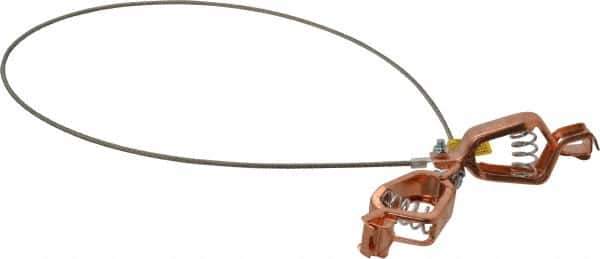 Hubbell Workplace - 19 AWG, 3 Ft., Alligator Clip, Grounding Cable with Clamps - Noninsulated, Includes 2 Alligator Clips, Federal Specification A-A-59466-010 - Apex Tool & Supply