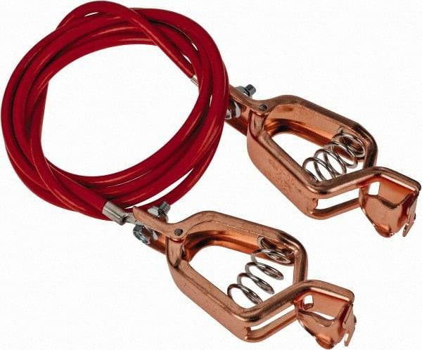 Hubbell Workplace - 19 AWG, 5 Ft., Alligator Clip, Grounding Cable with Clamps - Noninsulated, Includes 2 Alligator Clips, Federal Specification A-A-59466-010 - Apex Tool & Supply
