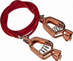 Hubbell Workplace - 19 AWG, 5 Ft., Alligator Clip, Grounding Cable with Clamps - Noninsulated, Includes 2 Alligator Clips, Federal Specification A-A-59466-010 - Apex Tool & Supply