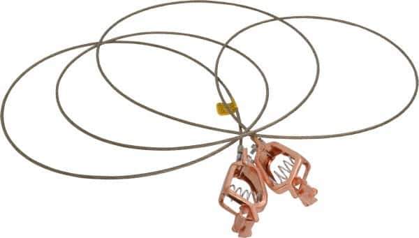 Hubbell Workplace - 19 AWG, 10 Ft., Alligator Clip, Grounding Cable with Clamps - Noninsulated, Includes 2 Alligator Clips, Federal Specification A-A-59466-010 - Apex Tool & Supply