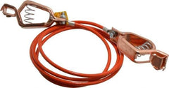 Hubbell Workplace - 19 AWG, 5 Ft., Alligator Clip, Grounding Cable with Clamps - Orange, Includes 2 Alligator Clips, Federal Specification A-A-59466-010 - Apex Tool & Supply