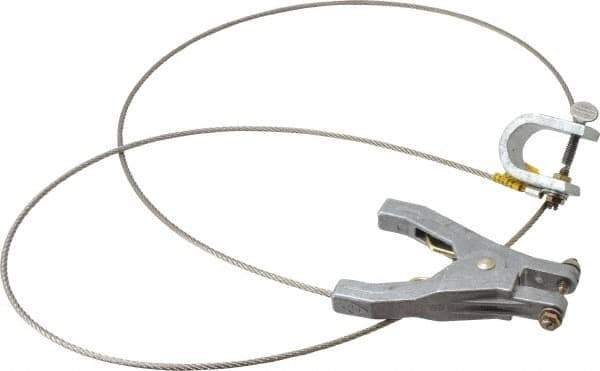 Hubbell Workplace - 19 AWG, 5 Ft., C-Clamp, Hand Clamp, Grounding Cable with Clamps - Noninsulated - Apex Tool & Supply
