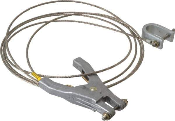 Hubbell Workplace - 19 AWG, 10 Ft., C-Clamp, Hand Clamp, Grounding Cable with Clamps - Noninsulated - Apex Tool & Supply