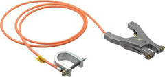 Hubbell Workplace - 19 AWG, 5 Ft., C-Clamp, Hand Clamp, Grounding Cable with Clamps - Orange - Apex Tool & Supply