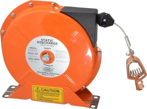 Hubbell Workplace - 1/8 Inch x 50 Ft. Stranded Cable Grounding Reel - Spring Driven Reel - Apex Tool & Supply