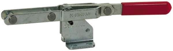 De-Sta-Co - 450 Lb Capacity, Horizontal, U-Bar, Flanged Base, Stainless Steel Pull Action Latch Clamp - 4" Drawing Movement, 8.33" OAL, Straight Handle - Apex Tool & Supply