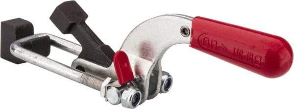 De-Sta-Co - 4,000 Lb Capacity, Horizontal, U Hook, Weldable Base, Carbon Steel Pull Action Latch Clamp - 3-1/2" Drawing Movement, 10.19" OAL, Threaded U Hook, Straight Handle - Apex Tool & Supply