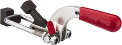 De-Sta-Co - 4,000 Lb Capacity, Horizontal, U Hook, Weldable Base, Carbon Steel Pull Action Latch Clamp - 3-1/2" Drawing Movement, 10.19" OAL, Threaded U Hook, Straight Handle - Apex Tool & Supply