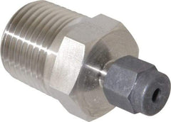 Parker - 1/8" OD, Stainless Steel Male Connector - 7/8" Hex, Comp x MNPT Ends - Apex Tool & Supply