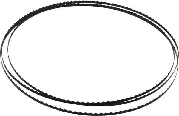 Starrett - 4 TPI, 7' 9-1/2" Long x 1/4" Wide x 0.025" Thick, Welded Band Saw Blade - Carbon Steel, Toothed Edge, Raker Tooth Set, Flexible Back, Contour Cutting - Apex Tool & Supply