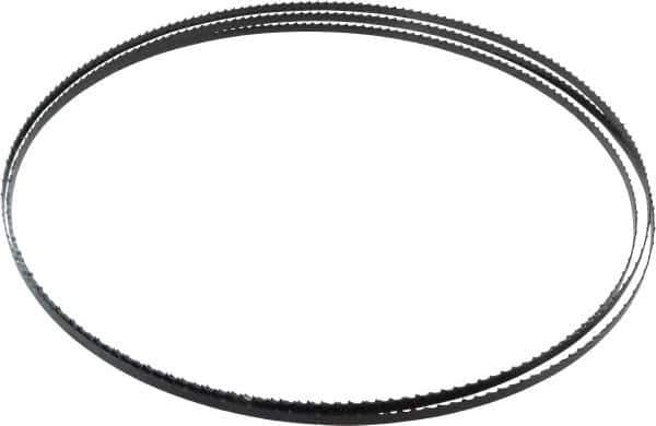 Starrett - 6 TPI, 7' 9-1/2" Long x 1/4" Wide x 0.025" Thick, Welded Band Saw Blade - Carbon Steel, Toothed Edge, Raker Tooth Set, Flexible Back, Contour Cutting - Apex Tool & Supply