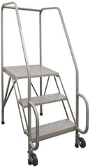 PW Platforms - 5 Step, 77-1/2 Inch Overall Height, Grip Strut Tread, Tilt and Roll Safety Ladder - 300 Lb. Load Capacity, 50 Inch Platform Height, 32 Inch Base Width x 50 Inch Base Depth - Apex Tool & Supply