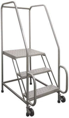 PW Platforms - 3 Step, 58-1/2 Inch Overall Height, Grip Strut Tread, Tilt and Roll Safety Ladder - 300 Lb. Load Capacity, 30 Inch Platform Height, 26 Inch Base Width x 40 Inch Base Depth - Apex Tool & Supply