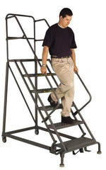 TRI-ARC - 140" 11 Step Ladder - Slope Ladder, 450 Lb Capacity, 110" Platform Height, 34" Base Width x 107" Depth, Perforated Tread - Apex Tool & Supply