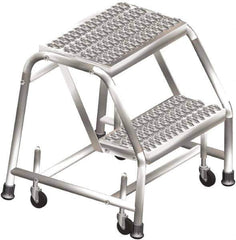 Ballymore - 20" 2 Step Ladder - Rolling Safety Ladder, 300 Lb Capacity, 20" Platform Height, 20" Base Width x 19" Depth, Grip Strut - Apex Tool & Supply