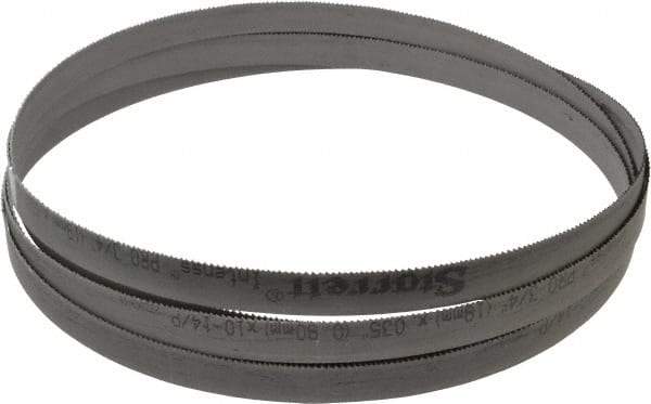 Starrett - 10 to 14 TPI, 14' 6" Long x 3/4" Wide x 0.035" Thick, Welded Band Saw Blade - Bi-Metal, Toothed Edge, Raker Tooth Set, Contour Cutting - Apex Tool & Supply