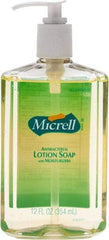 MICRELL - 12 oz Pump Bottle Liquid Soap - Antibacterial, Amber, Light Fragrance Scent - Apex Tool & Supply