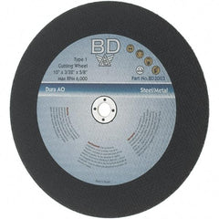 Value Collection - 10" Aluminum Oxide Cutoff Wheel - 3/32" Thick, 5/8" Arbor, 6,000 Max RPM - Apex Tool & Supply