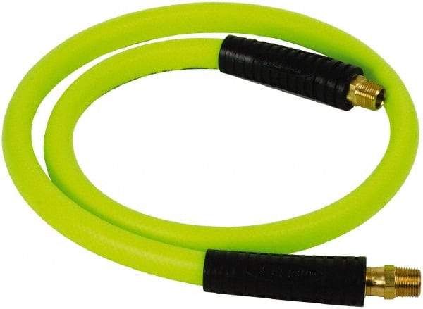 Legacy - 1/2" ID x 0.74" OD 4' Long Lead-In Whip Hose - FNPT x MNPT Swivel Ends, 300 Working psi, 140°, 3/8" Fitting, Green - Apex Tool & Supply