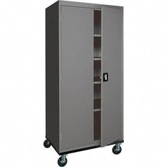 Sandusky Lee - 5 Shelf Mobile Storage Cabinet - Steel, 36" Wide x 24" Deep x 72" High, Charcoal Gray - Apex Tool & Supply
