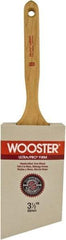 Wooster Brush - 3-1/2" Angled Nylon/Polyester Sash Brush - 3-3/8" Bristle Length, 7.44" Maple Fluted Handle - Apex Tool & Supply