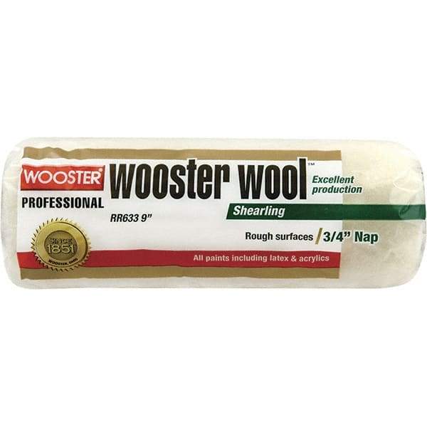 Wooster Brush - 3/4" Nap, 9" Wide Paint Roller - Rough Texture, Lambswool - Apex Tool & Supply
